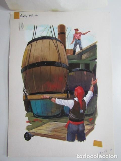 Comics: PINTURA ORIGINAL GOUACHE ILUSTRADOR &rdquo;DELFIN VILLA&rdquo; - MOBY DICK - LIBROS JUVENILES VOL.2 - MAVES