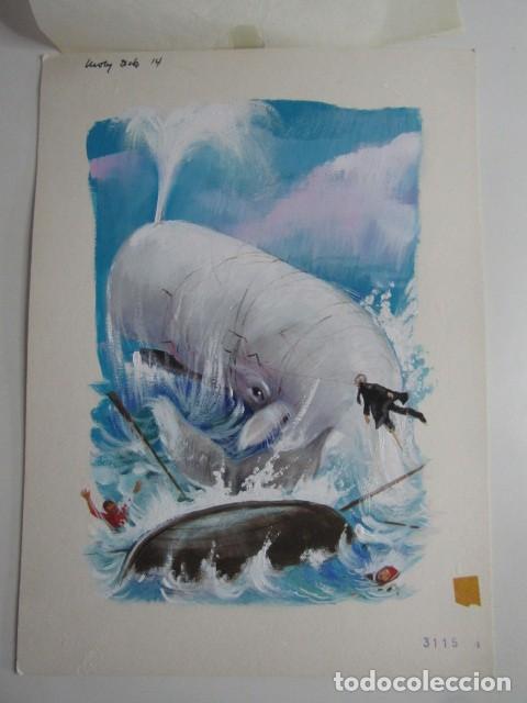Fumetti: PINTURA ORIGINAL GOUACHE ILUSTRADOR &rdquo;DELFIN VILLA&rdquo; - MOBY DICK - LIBROS JUVENILES VOL.2 - MAVES