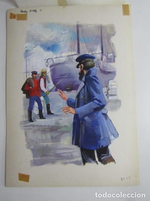 Comics: PINTURA ORIGINAL GOUACHE ILUSTRADOR &rdquo;DELFIN VILLA&rdquo; - MOBY DICK - LIBROS JUVENILES VOL.2 - MAVES