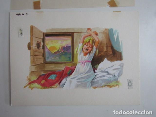 C&oacute;mics: PINTURA ORIGINAL GOUACHE ILUSTRADOR &rdquo;DELFIN VILLA&rdquo; - HEIDI - LIBROS JUVENILES VOL. 9 - MAVES
