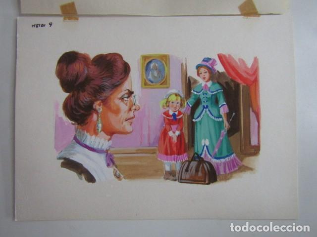C&oacute;mics: PINTURA ORIGINAL GOUACHE ILUSTRADOR &rdquo;DELFIN VILLA&rdquo; - HEIDI - LIBROS JUVENILES VOL. 9 - MAVES