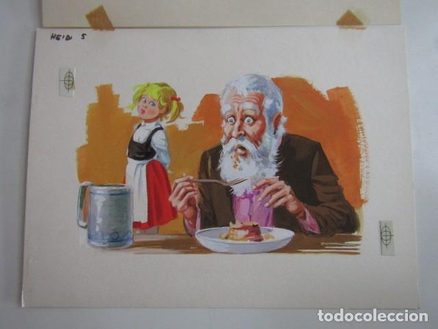 C&oacute;mics: PINTURA ORIGINAL GOUACHE ILUSTRADOR &rdquo;DELFIN VILLA&rdquo; - HEIDI - LIBROS JUVENILES VOL. 9 - MAVES