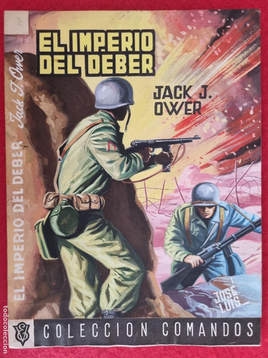 Comics: DIBUJO ORIGINAL COLOR PORTADA COLECCION COMANDOS JOSE LUIS EL IMPERIO DE DEBER