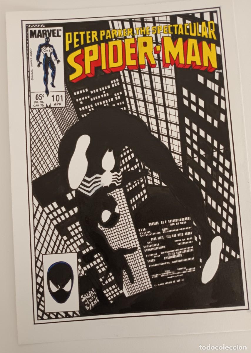 C&oacute;mics: Recreaci&oacute;n de la portada de Spectacular Spider-man de John Byrne. Dibujo original, formato A3
