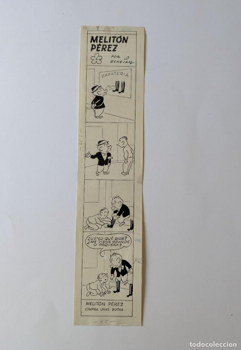 C&oacute;mics: BENEJAM - &rdquo;MELIT&Oacute;N P&Eacute;REZ COMPRA UNAS BOTAS&rdquo; ORIGINAL FIRMADO