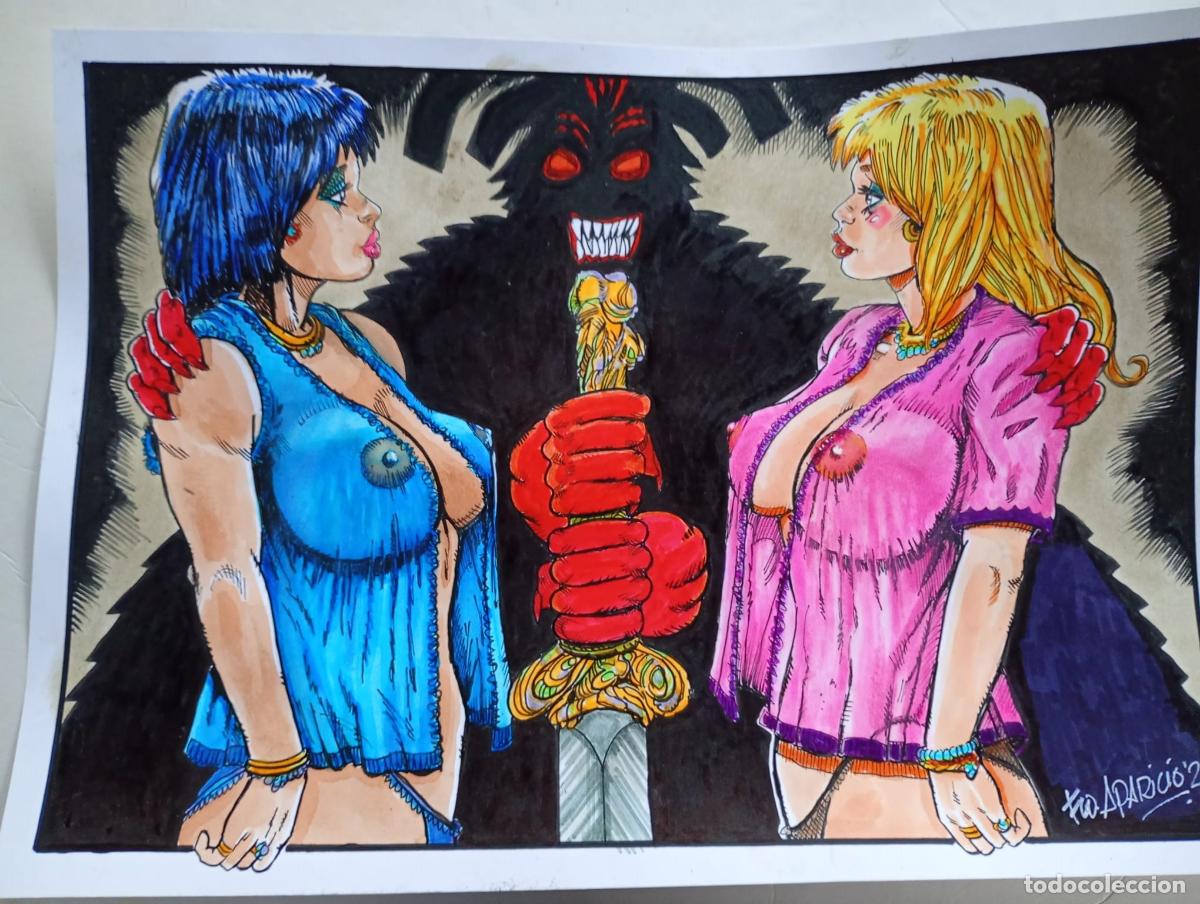HIJAS MIAS . Original a mano, tinta y acuarela, firmado. A3. mejor en mano. | todocoleccion (Buy It Now)