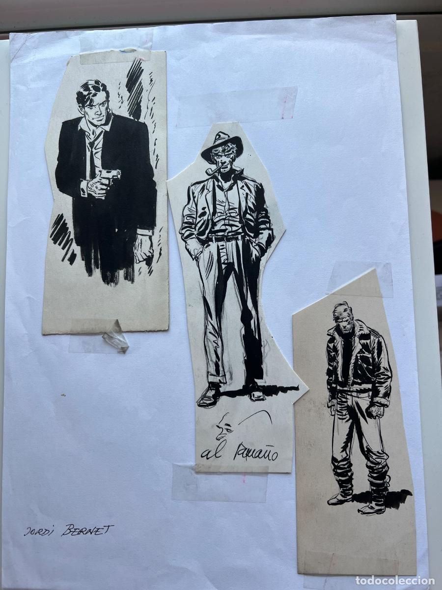C&oacute;mics: JORDI BERNET 3 BOCETOS DIBUJOS ORIGINALES PERSONAJES TORPEDO 1936