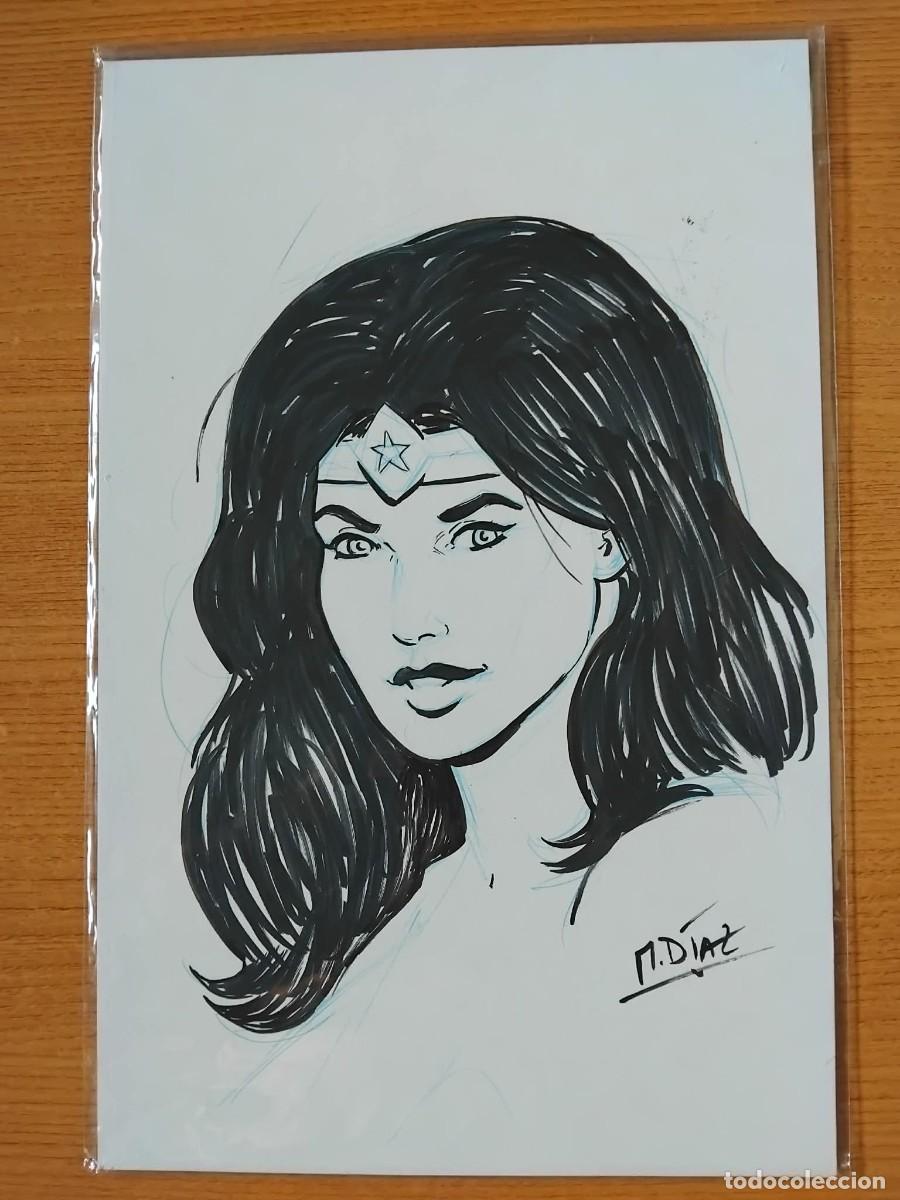 Comics: WONDER WOMAN. ILUSTRACI&Oacute;N ORIGINAL. M.D&Iacute;AZ