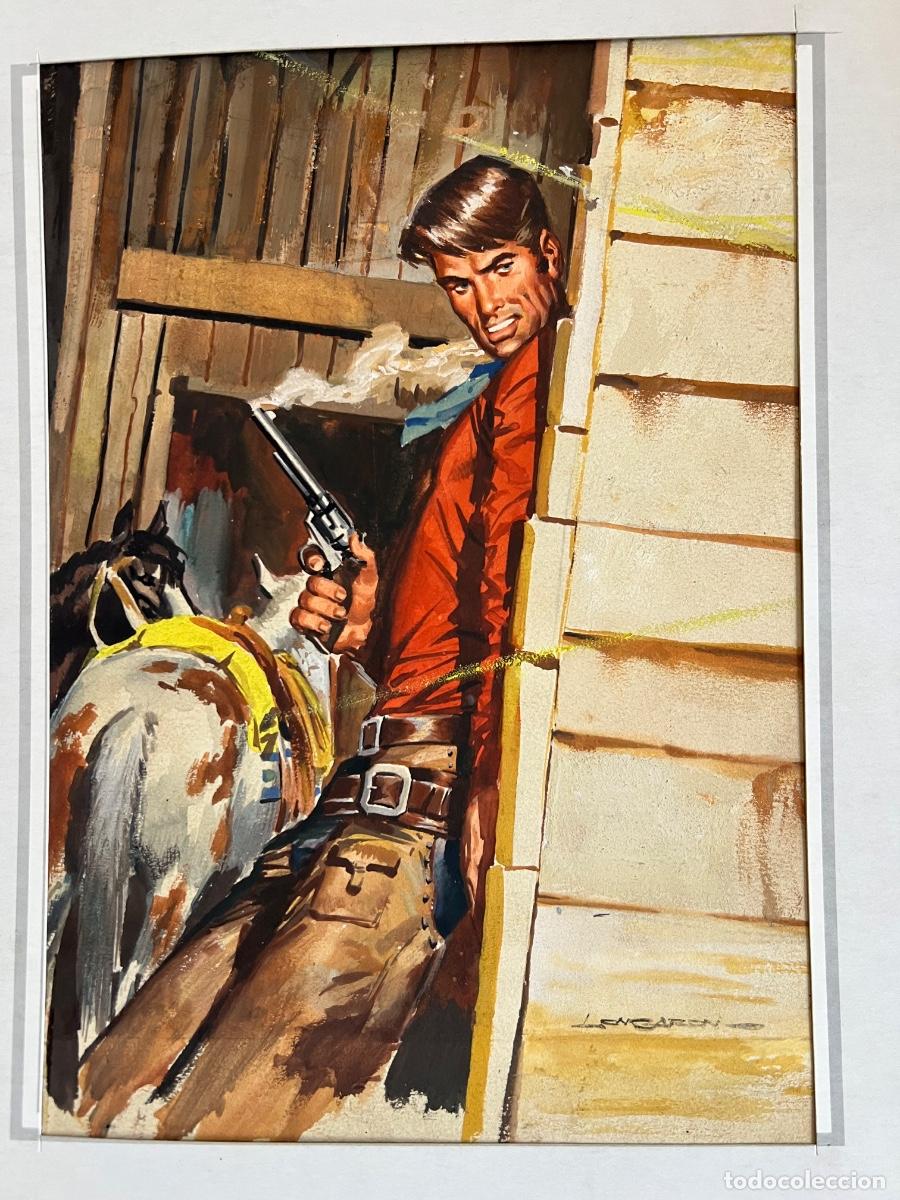 C&oacute;mics: JORDI LONGARON DIBUJO PORTADA ORIGINAL HAZA&Ntilde;AS DEL OESTE NUMERO 78 TORAY