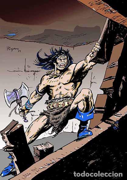 C&oacute;mics: Print, l&aacute;mina de Recreaci&oacute;n del personaje C&oacute;mic Conan-2-en DIN A4