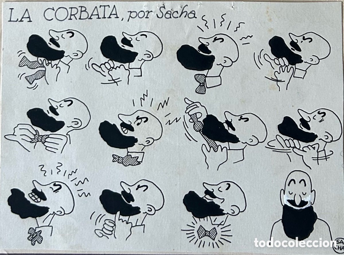 Fumetti: Sacha, dibujo firmado para TBO