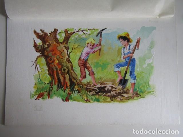 C&oacute;mics: PINTURA ORIGINAL GOUACHE ILUSTRADOR &rdquo;DELFIN VILLA&rdquo; - TOM SAWYER - LIBROS JUVENILES VOL. 8 - MAVES