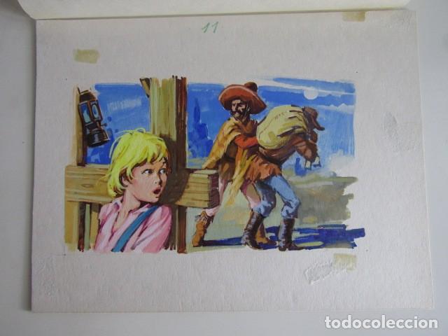 Comics: PINTURA ORIGINAL GOUACHE ILUSTRADOR &rdquo;DELFIN VILLA&rdquo; - TOM SAWYER - LIBROS JUVENILES VOL. 8 - MAVES