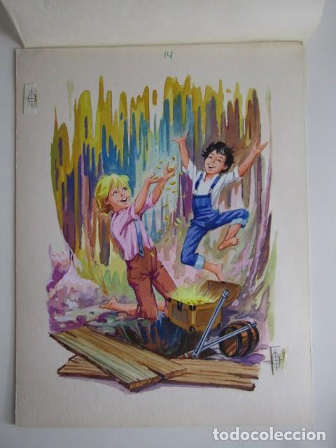 Comics: PINTURA ORIGINAL GOUACHE ILUSTRADOR &rdquo;DELFIN VILLA&rdquo; - TOM SAWYER - LIBROS JUVENILES VOL. 8 - MAVES