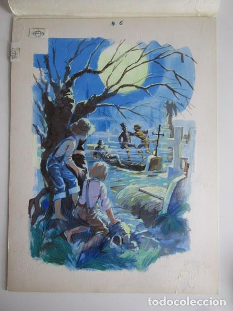 Comics: PINTURA ORIGINAL GOUACHE ILUSTRADOR &rdquo;DELFIN VILLA&rdquo; - TOM SAWYER - LIBROS JUVENILES VOL. 8 - MAVES