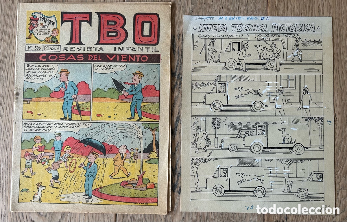 Comics: Serra Massana, dibujo original firmado para TBO