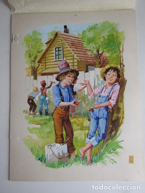 Comics: PINTURA ORIGINAL GOUACHE ILUSTRADOR &rdquo;DELFIN VILLA&rdquo; - TOM SAWYER - LIBROS JUVENILES VOL. 8 - MAVES