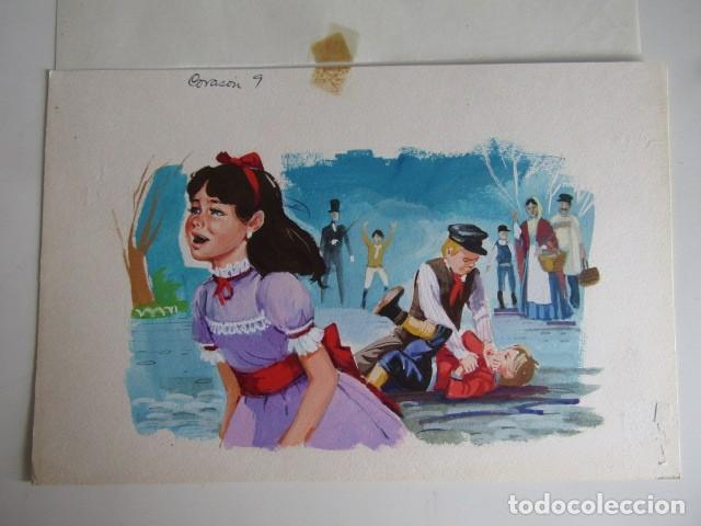 C&oacute;mics: PINTURA ORIGINAL GOUACHE ILUSTRADOR &rdquo;DELFIN VILLA&rdquo; - CORAZON - LIBROS JUVENILES VOL. 5 - MAVES