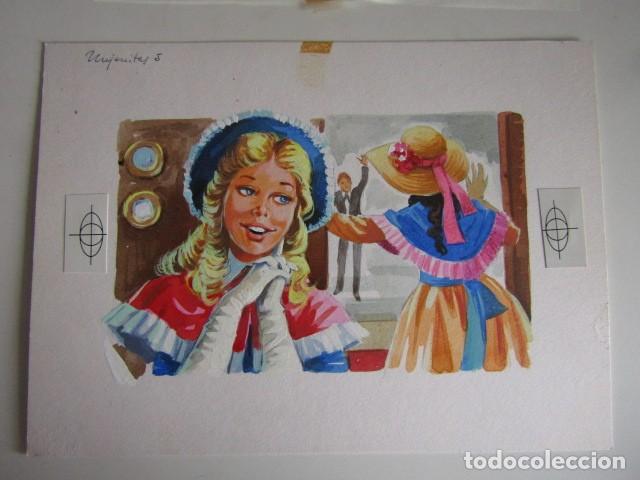 C&oacute;mics: PINTURA ORIGINAL GOUACHE ILUSTRADOR &rdquo;DELFIN VILLA&rdquo; - MUJERCITAS - LIBROS JUVENILES - VOL. 6 - MAVES
