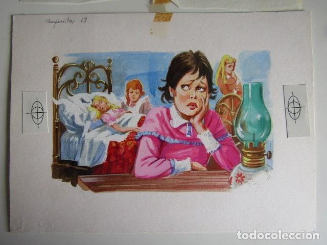 C&oacute;mics: PINTURA ORIGINAL GOUACHE ILUSTRADOR &rdquo;DELFIN VILLA&rdquo; - MUJERCITAS - LIBROS JUVENILES - VOL. 6 - MAVES
