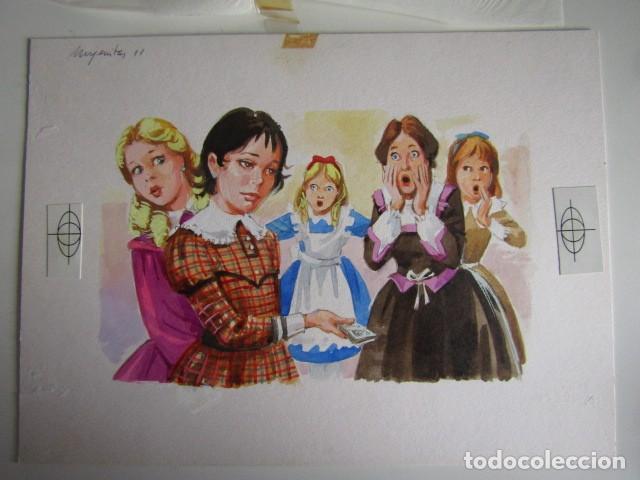 C&oacute;mics: PINTURA ORIGINAL GOUACHE ILUSTRADOR &rdquo;DELFIN VILLA&rdquo; - MUJERCITAS - LIBROS JUVENILES - VOL. 6 - MAVES