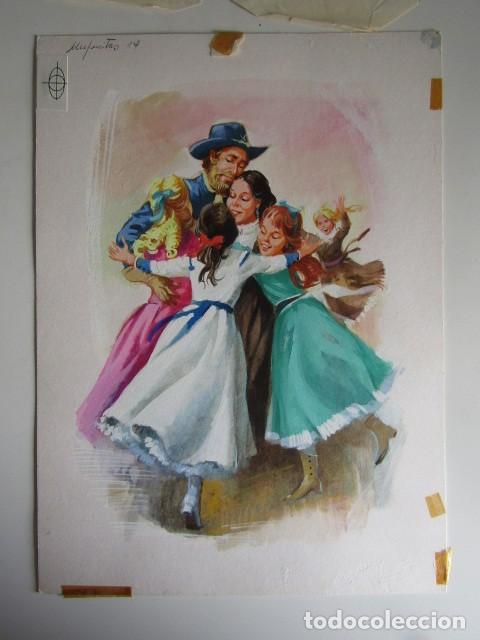 C&oacute;mics: PINTURA ORIGINAL GOUACHE ILUSTRADOR &rdquo;DELFIN VILLA&rdquo; - MUJERCITAS - LIBROS JUVENILES - VOL. 6 - MAVES