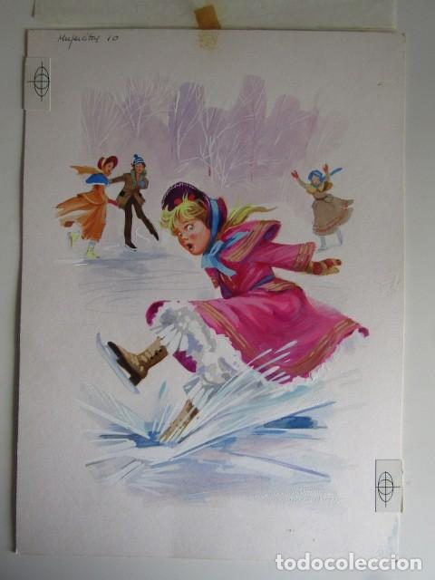 C&oacute;mics: PINTURA ORIGINAL GOUACHE ILUSTRADOR &rdquo;DELFIN VILLA&rdquo; - MUJERCITAS - LIBROS JUVENILES - VOL. 6 - MAVES