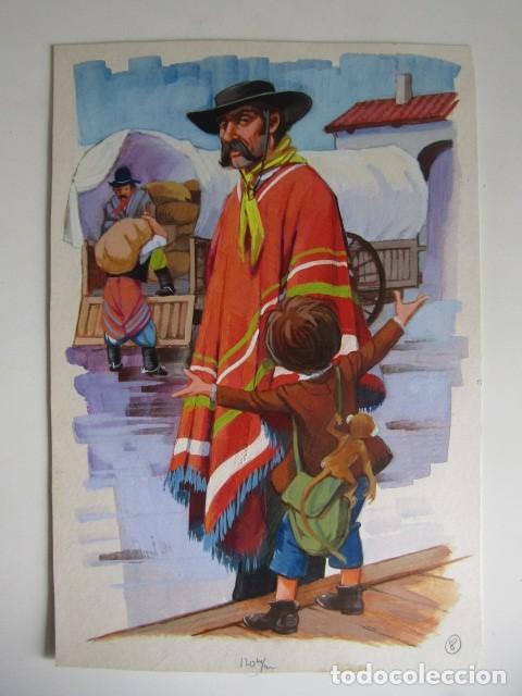C&oacute;mics: PINTURA ORIGINAL GOUACHE ILUSTRADOR &rdquo;DELFIN VILLA&rdquo; - DE LOS APENINOS A LOS ANDES -MAVES