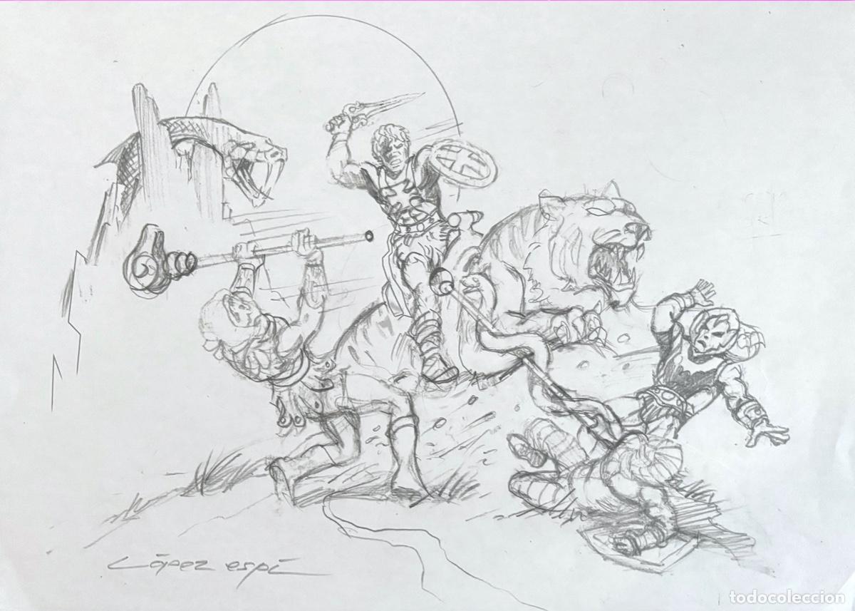 C&oacute;mics: LOPEZ ESPI DIBUJO ORIGINAL LAPIZ HE-MAN