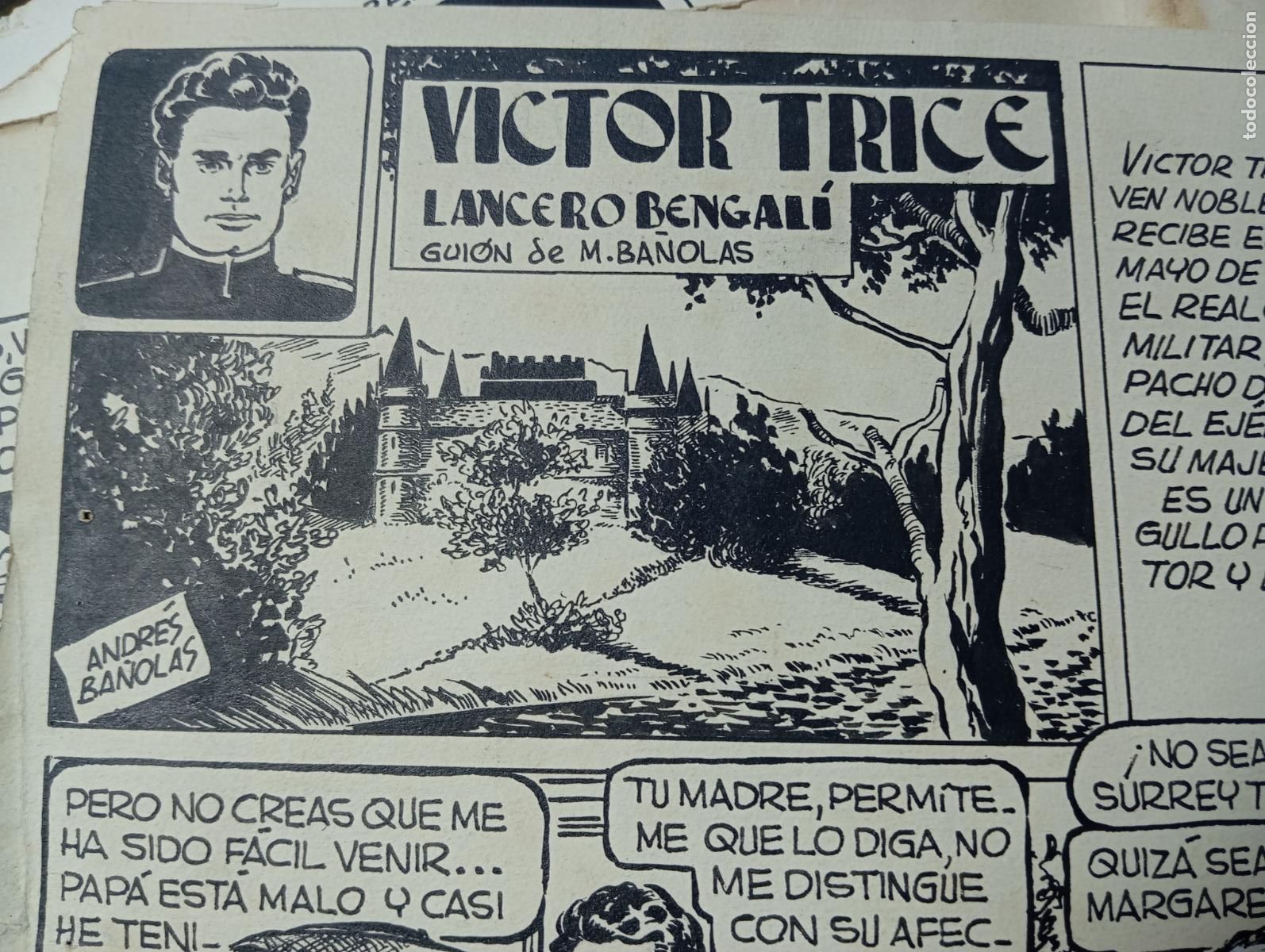 C&oacute;mics: VICTOR TRICE N&ordm; 1 TINTA ORIGINAL ANDRES BA&Ntilde;OLAS 47 X 34 APROX COMPLETO SIN LA PORTADA 10 PAGINAS