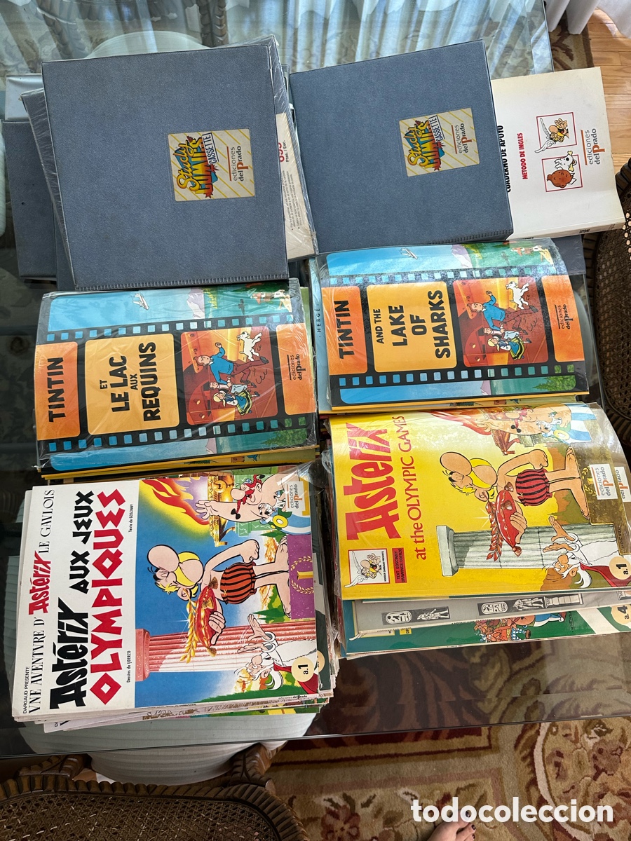 C&oacute;mics: COLECCI&Oacute;N COMPLETA AST&Eacute;RIX Y TINT&Iacute;N (FRANC&Eacute;S E INGL&Eacute;S), EDICIONES DEL PRADO-100 C&Oacute;MICS+CASETES+FICHA