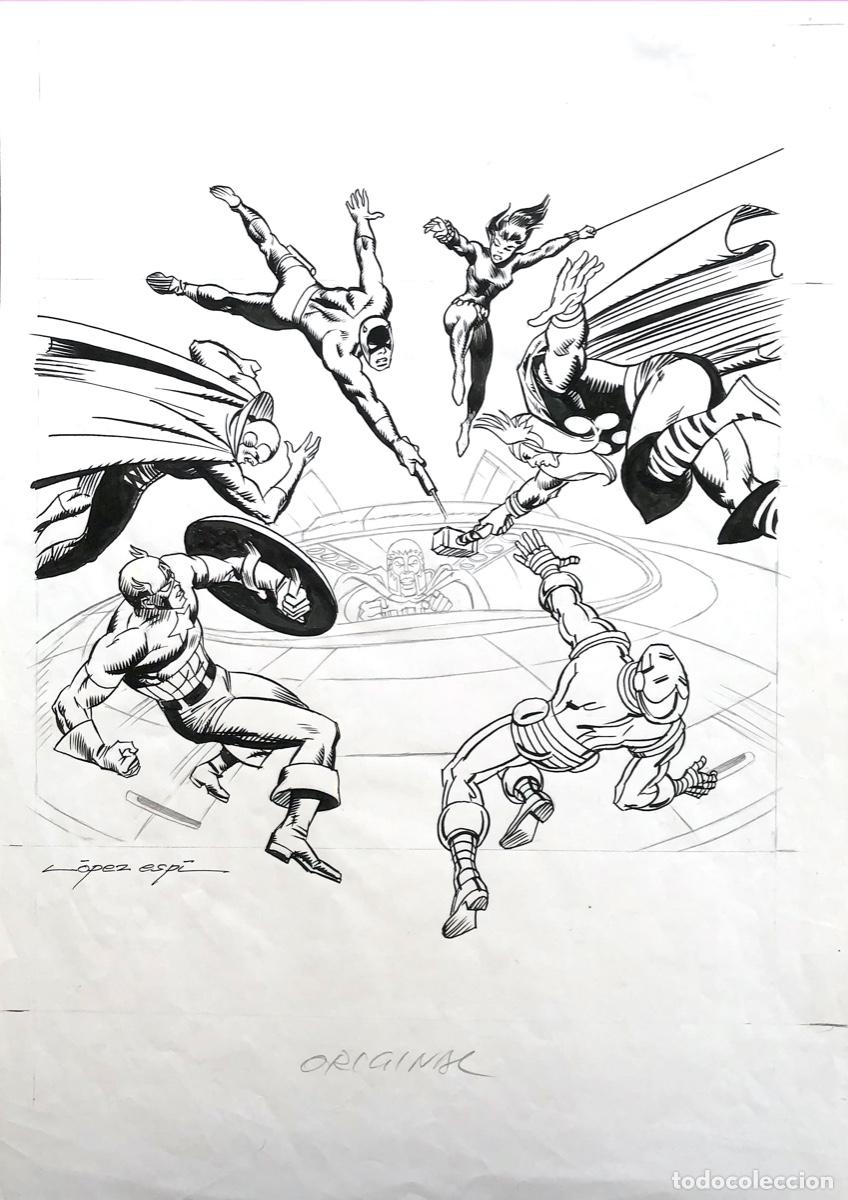 C&oacute;mics: LOPEZ ESPI ILUSTRACION ORIGINAL VENGADORES VERTICE