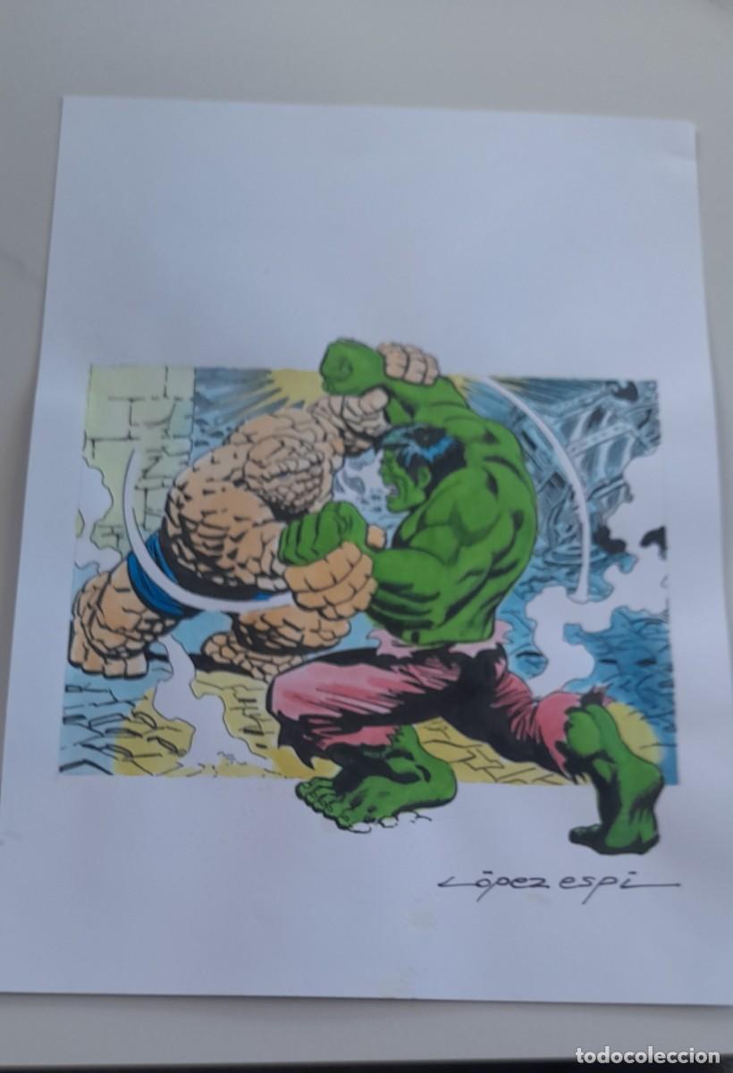Fumetti: Reproducci&oacute;n A4 de Rafael L&oacute;pez Espi Super heroes n 50 versi&oacute;n 2 de Vertice