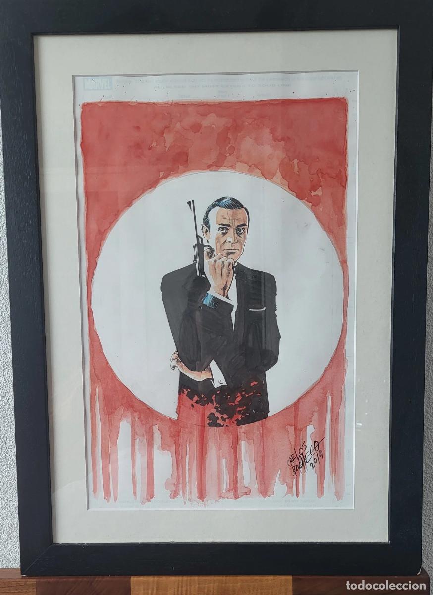 C&oacute;mics: Original A3 Marvel oficial Carlos Pacheco Sean Connery BOND 007