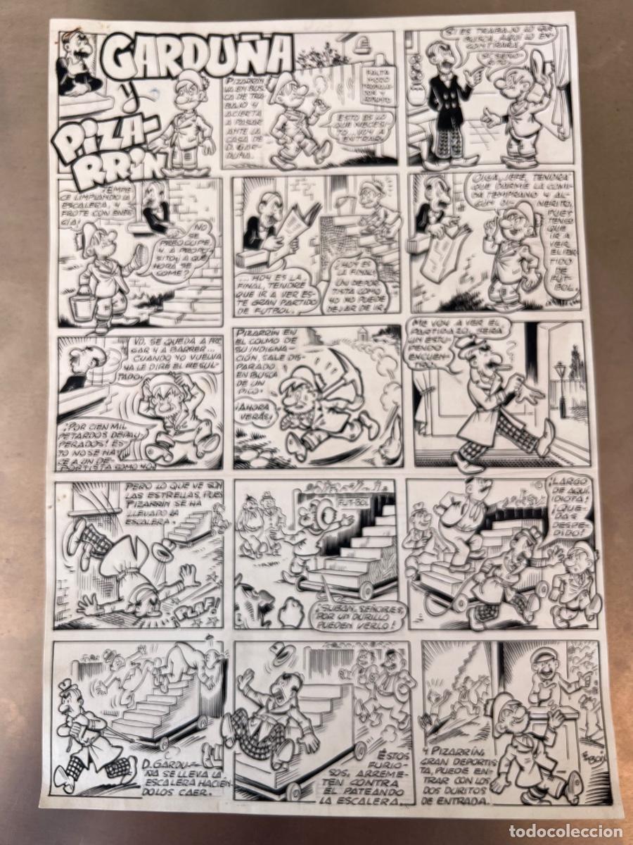 C&oacute;mics: DIBUJO ORIGINAL PORTADA GARDU&Ntilde;A Y PIZARRIN DE EMILI BOIX
