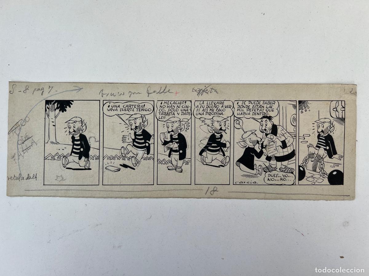 C&oacute;mics: DIBUJO TIRA DE COMIC ORIGINAL DIBUJANTE GARCIA