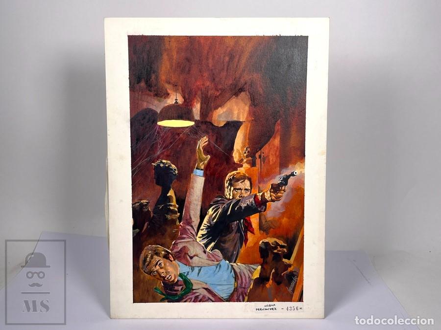 C&oacute;mics: Obra Original Portada ? Fernando Fern&aacute;ndez - Larry Kent, Nick Carter... - Norma - A&ntilde;os 60-70
