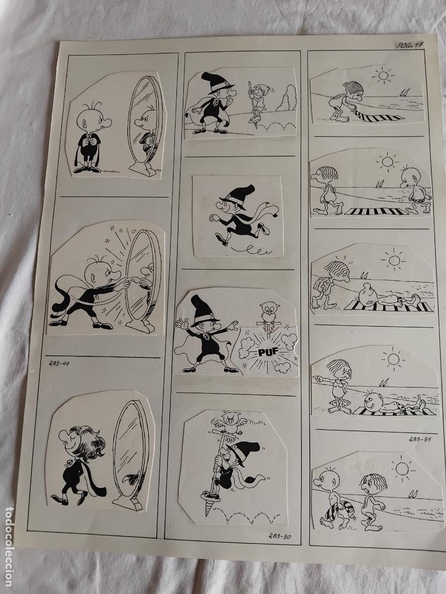 Comics: 3 TIRAS DE DIBUJOS ORIGINALES DE PICANYOL DE OT EL BRUIXOT.