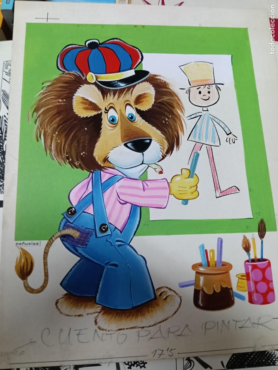 Comics : PORTADA ORIGINAL PARA LIBRO PARA PINTAR PE&Ntilde;UELAS