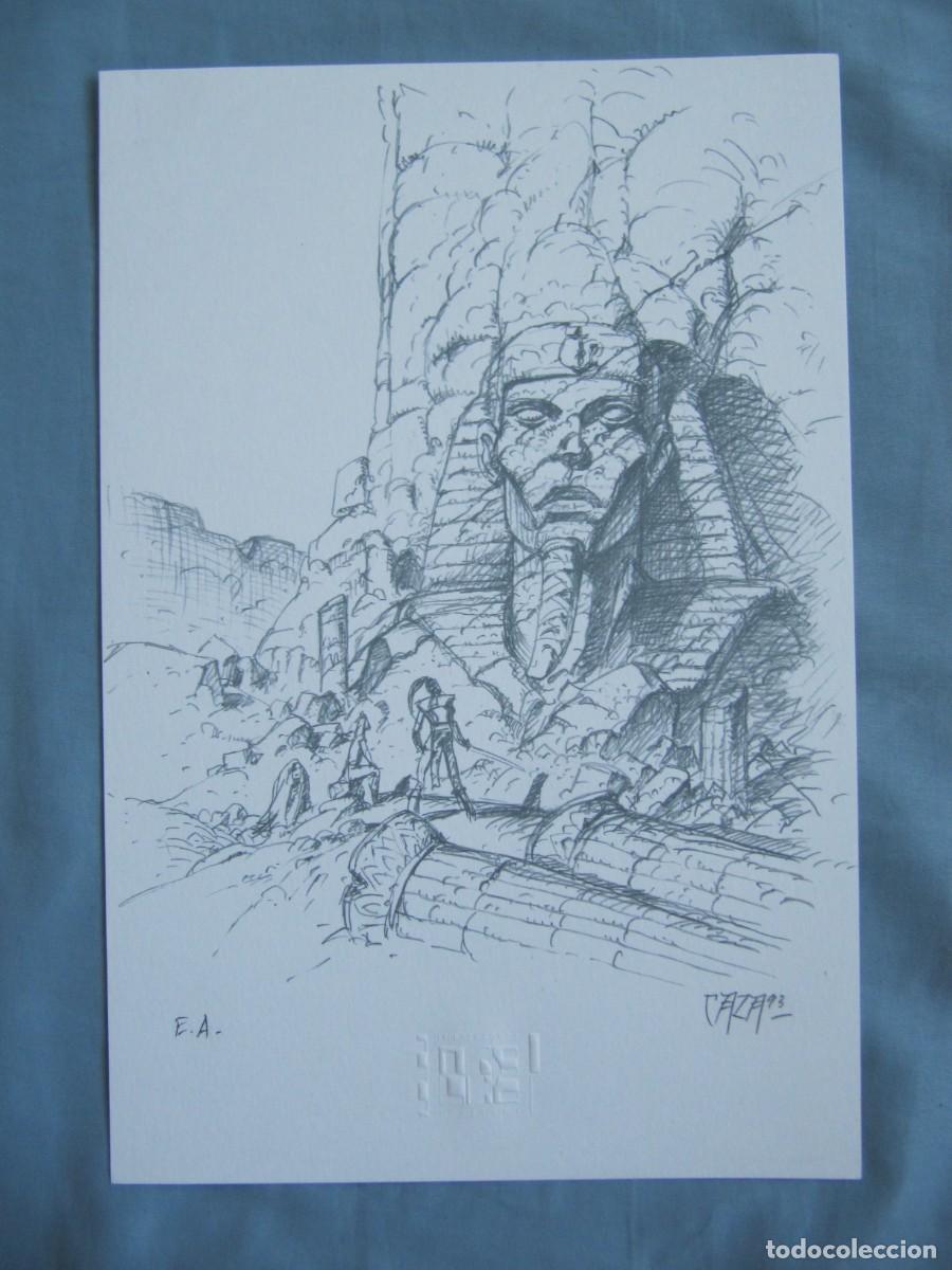 Comics: Caza &ndash; Ex libris &ndash; firmado E.A. (prueba de artista)