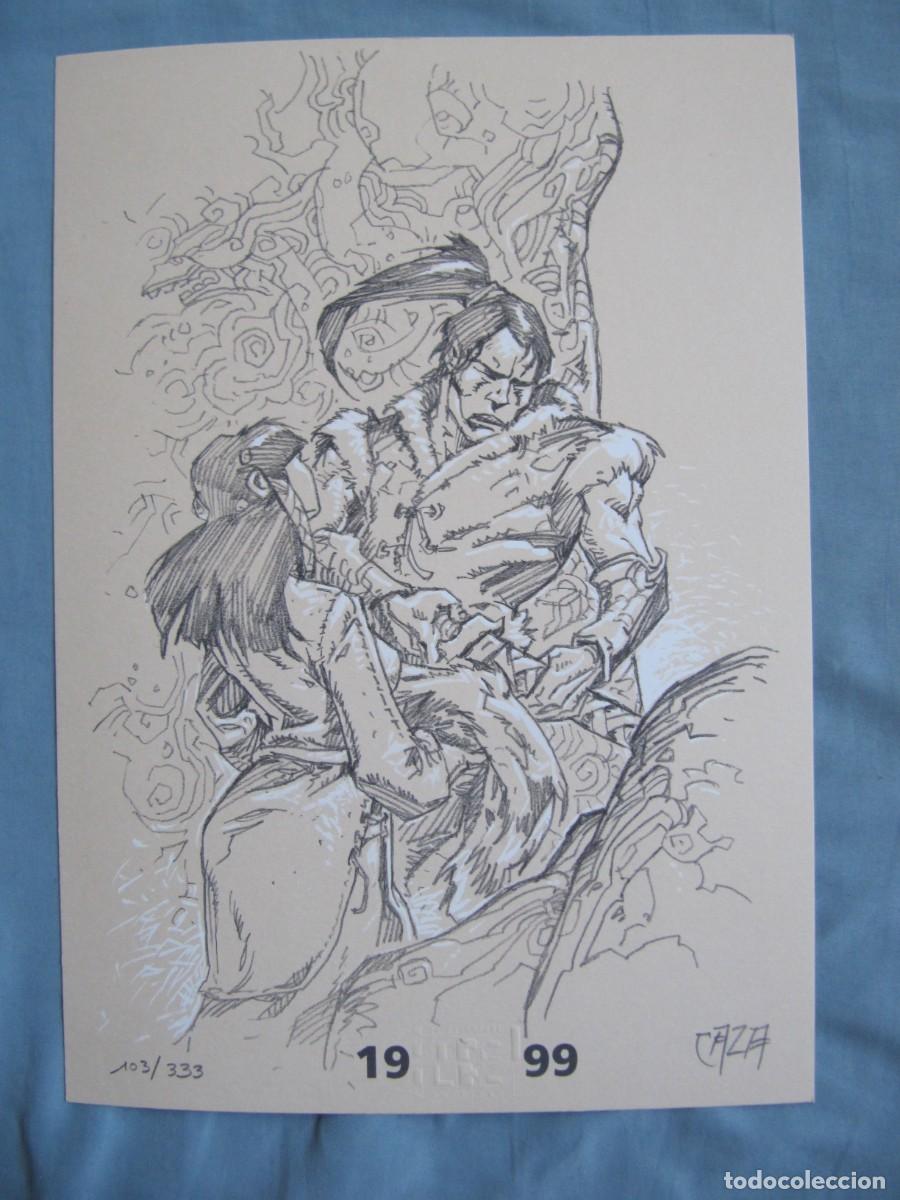 Fumetti: Caza - El guerrero- ex libris firmado y numerado 103/333