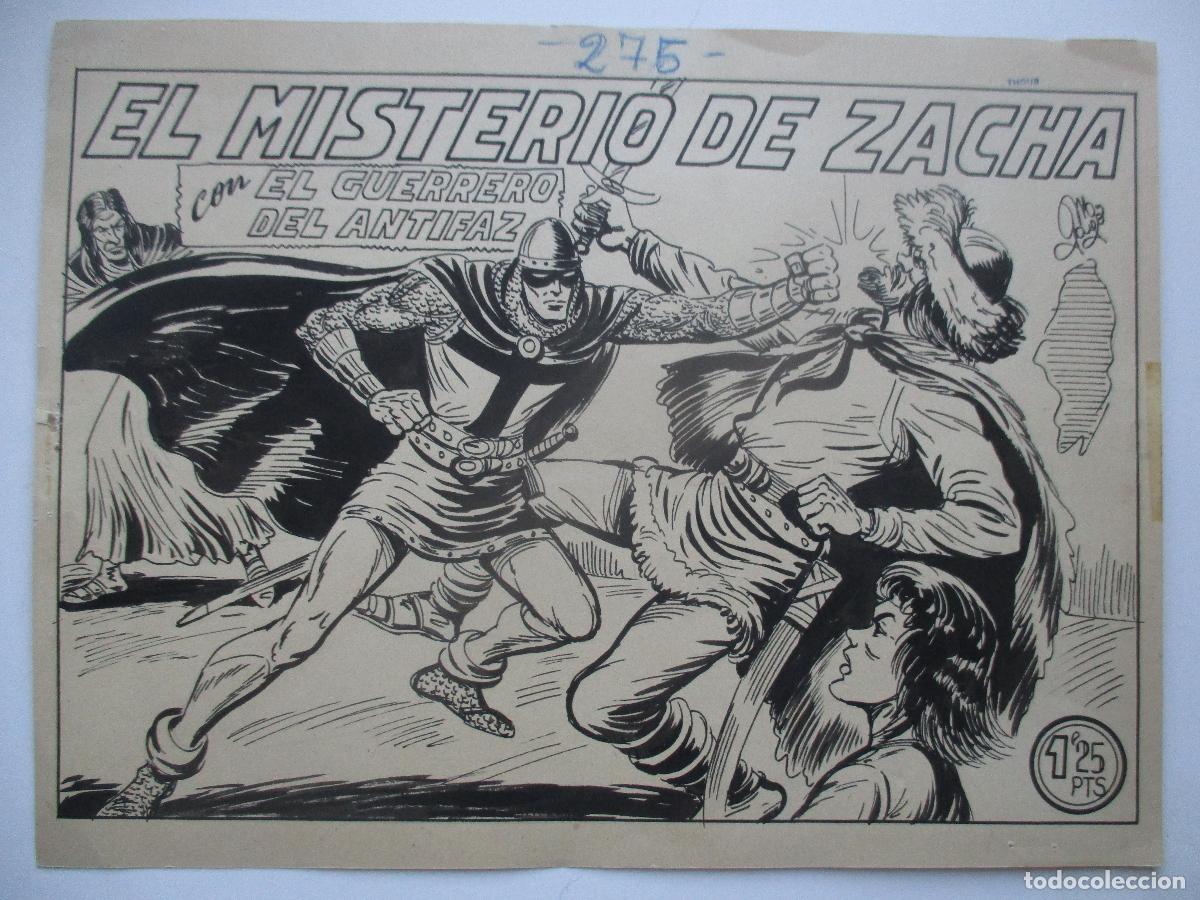 Comics: EL GUERRERO DEL ANTIFAZ N&ordm; 275, PORTADA ORIGINAL (TINTA CHINA SOBRE CARTULINA) DIBUJADA POR M. GAGO.
