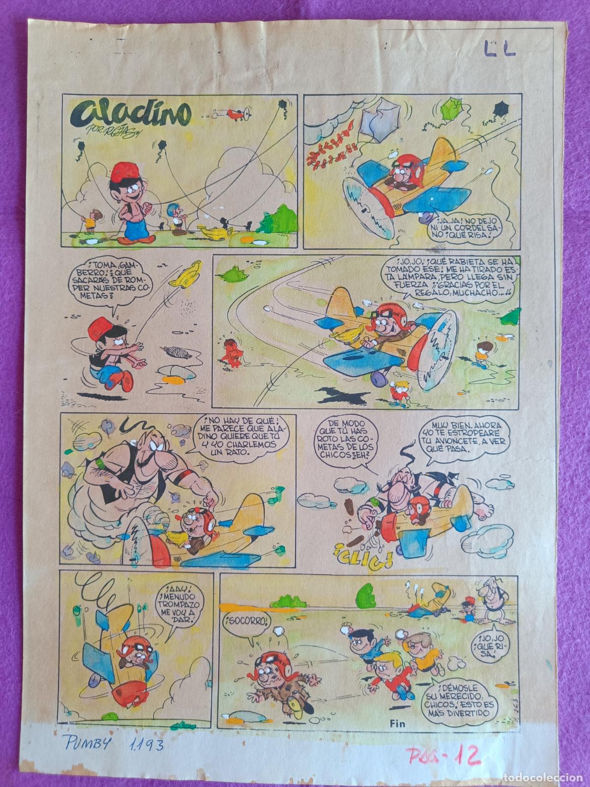 Comics: ORIGINAL ALADINO POR ROJAS IMPRESA Y COLOREADA 1 HOJA F11