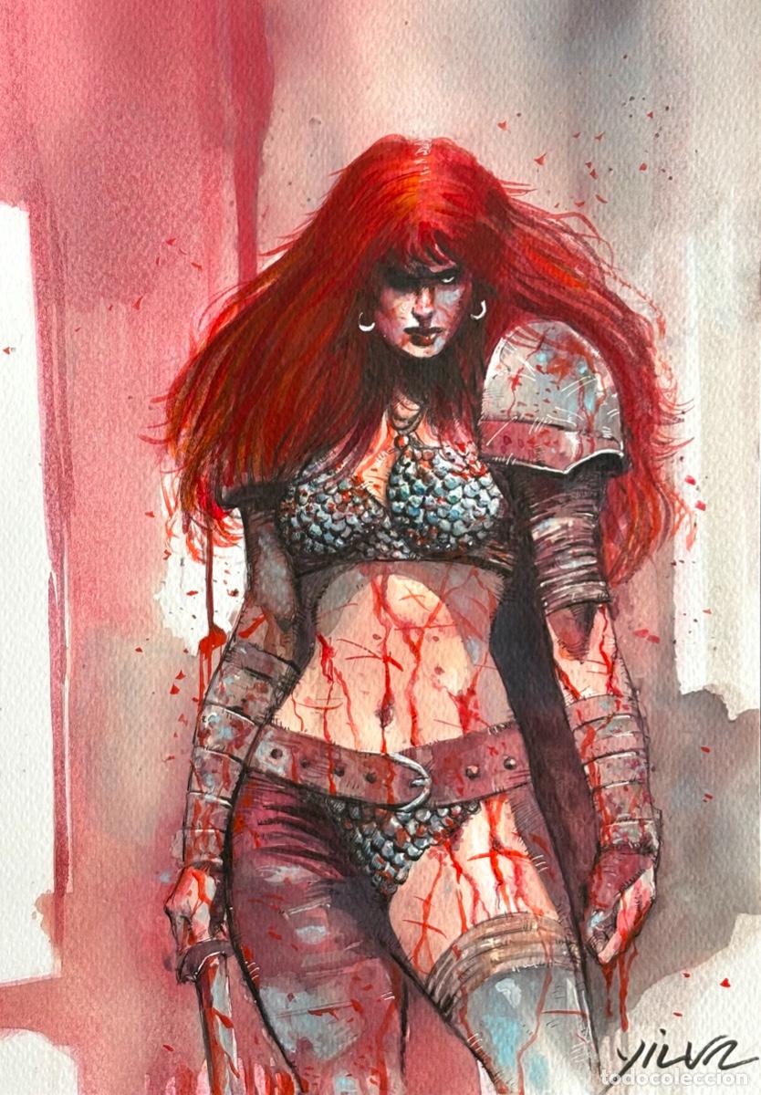 C&oacute;mics: RED SONJA ILUSTRACION ORIGINAL PERSONAJES MARVEL