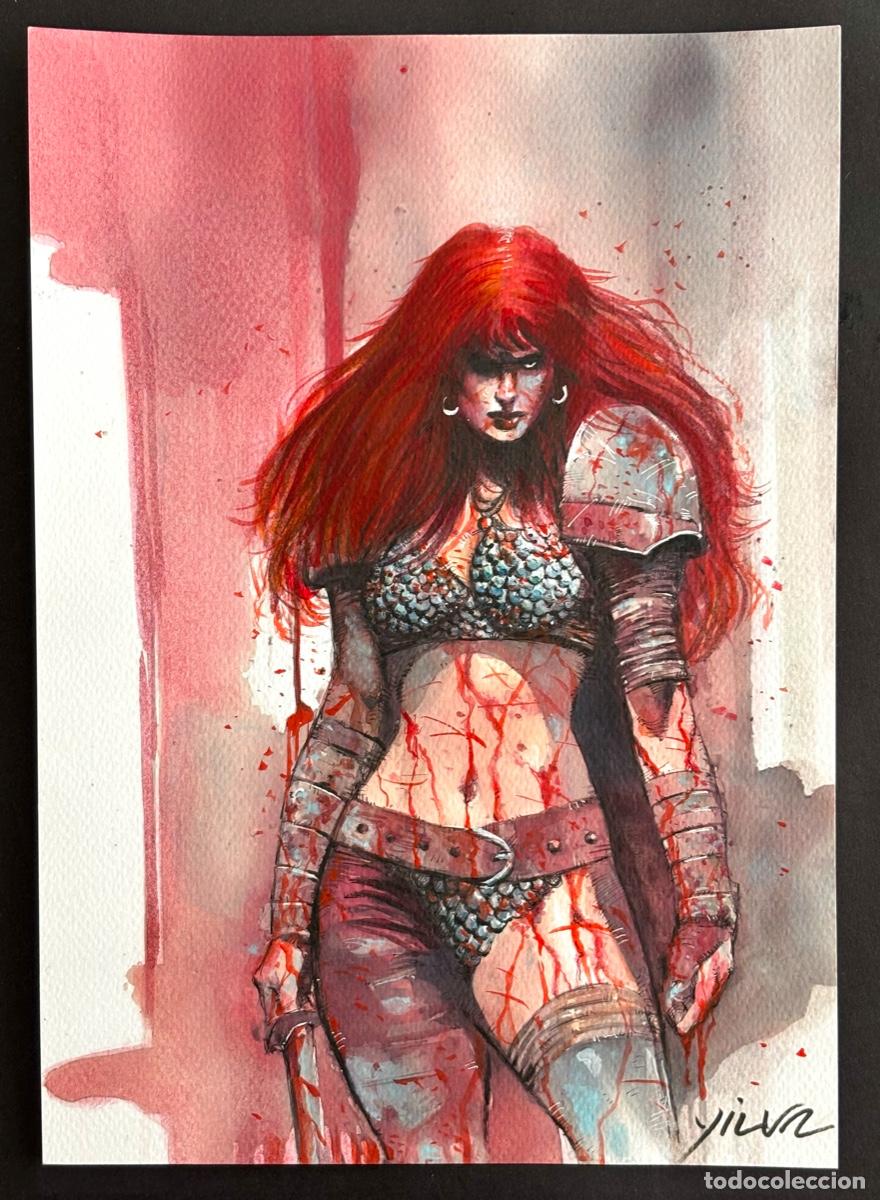 C&oacute;mics: RED SONJA ILUSTRACION ORIGINAL PERSONAJES MARVEL - Foto 2