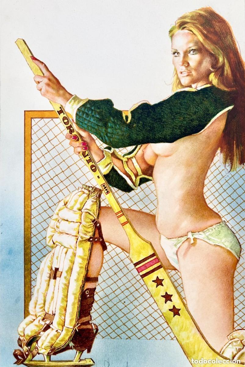 C&oacute;mics: Dibujo Original de JOS&Eacute; PEPE GONZ&Aacute;LEZ - Chica Deportes Patines Portera Hockey TORONTO