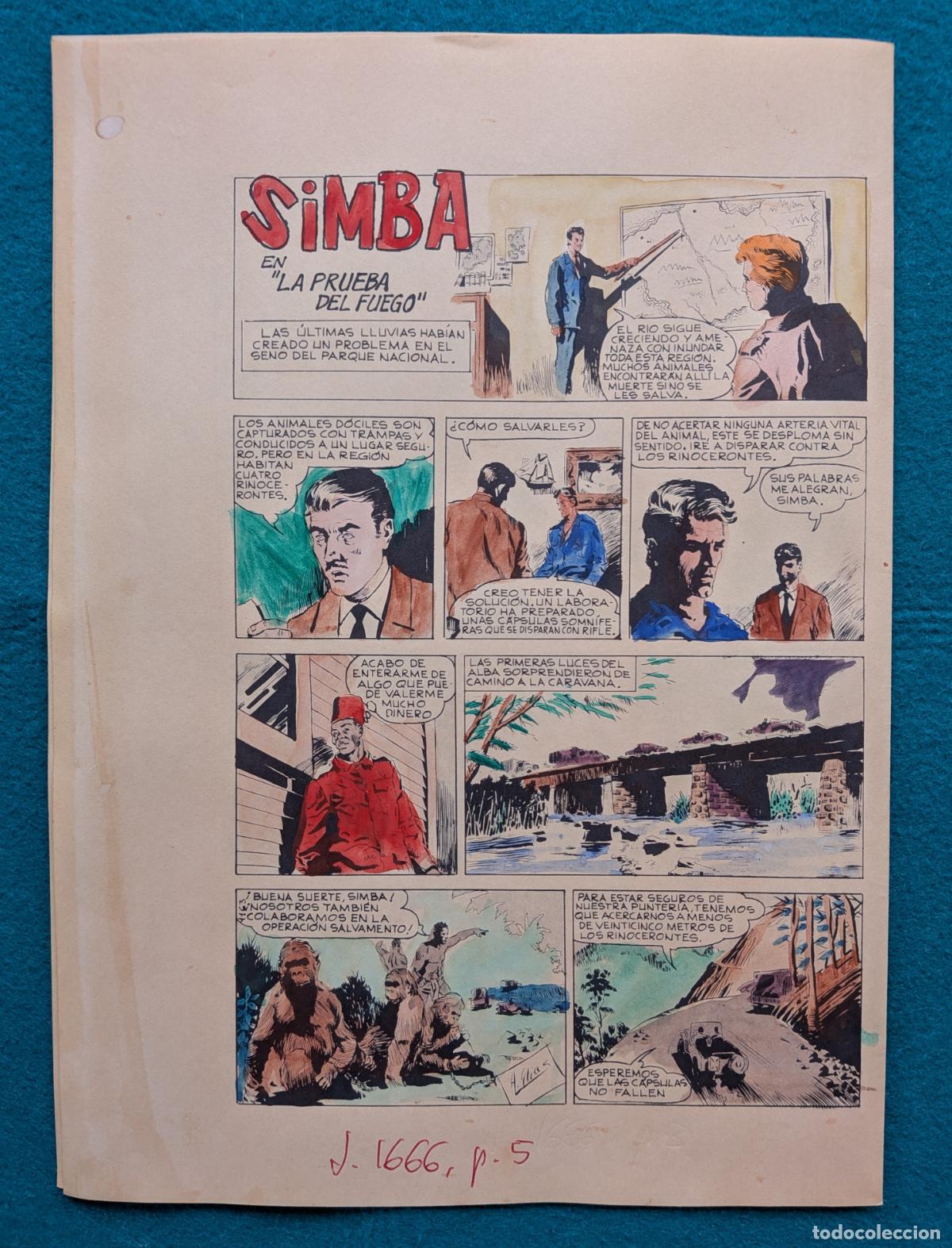 C&oacute;mics: ORIGINAL SIMBA EN LA PRUEBA DEL FUEGO IMPRESA Y COLOREADA 4 HOJAS 1