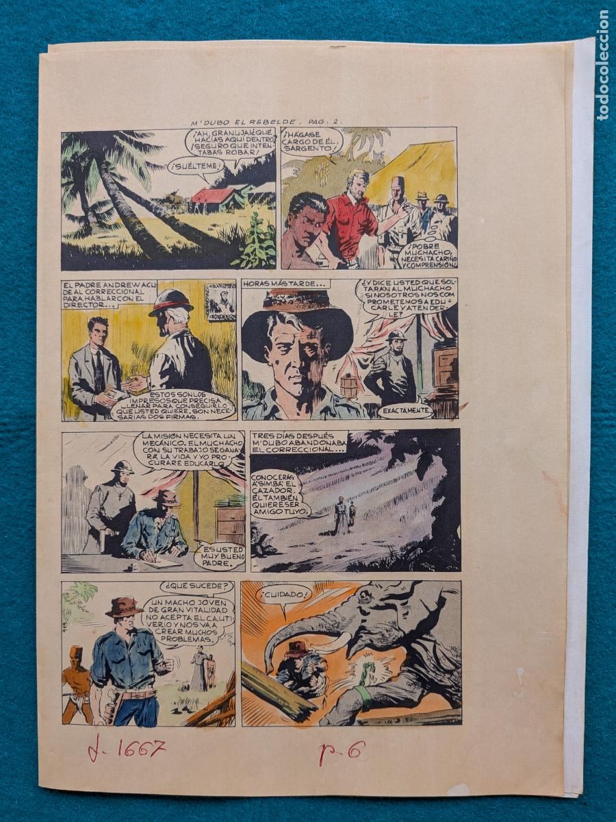 C&oacute;mics: ORIGINAL SIMBA EN M&acute;DUBO EL REBELDE IMPRESA Y COLOREADA 4 HOJAS 2 - Foto 2