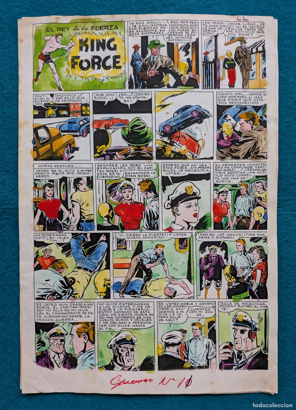 C&oacute;mics: ORIGINAL KING FORCE EL REY DE LA FUERZA AMBROS IMPRESA Y COLOREADA 2 HOJAS 13