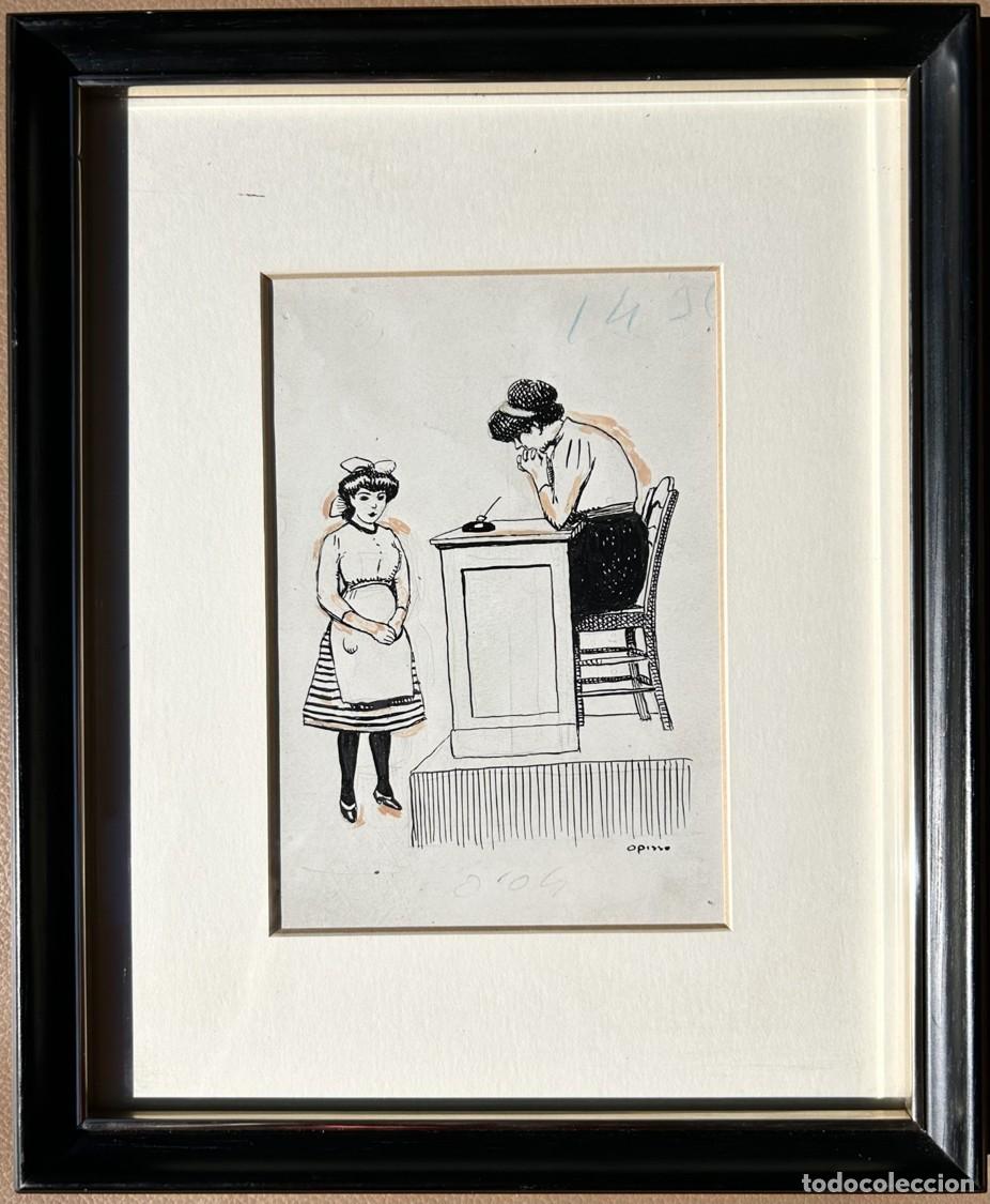 C&oacute;mics: Dibujo RICARD OPISSO Chiste Publicado en Hojas Selectas 1911 Pag. 1168 Secci&oacute;n Espigas Sueltas